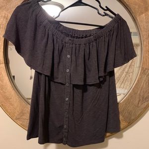 soft & sexy off the shoulder grey top